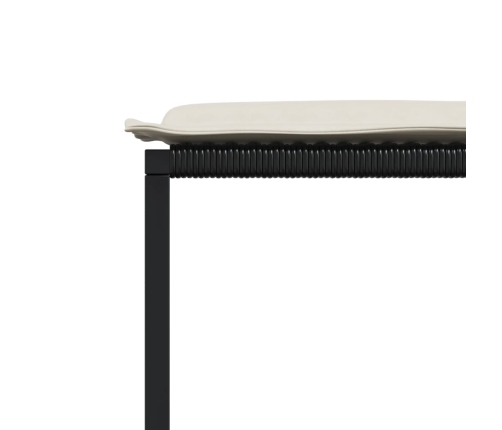 Set de comedor jardín 11 pzas con cojines ratán sintético negro