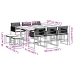 Set de comedor jardín 11 pzas con cojines ratán sintético negro