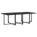 Set comedor de jardín con cojines 13 pzas ratán sintético negro