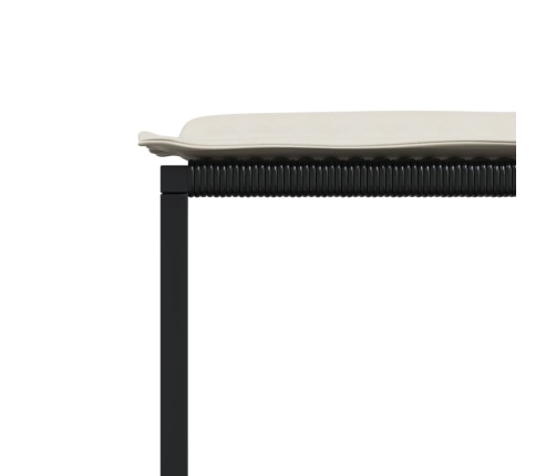 Set comedor de jardín con cojines 13 pzas ratán sintético negro