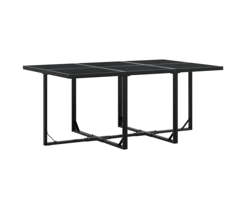 Juego de comedor de jardín 7 piezas ratán sintético negro