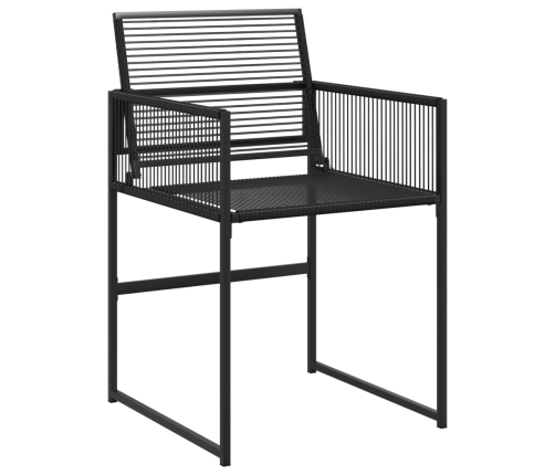 Juego de comedor de jardín 7 piezas ratán sintético negro