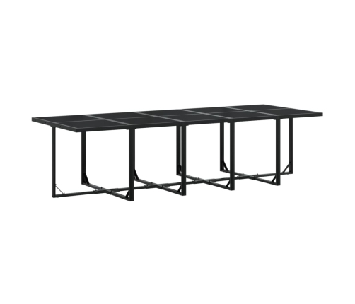 Set de comedor de jardín 11 pzas ratán sintético negro