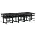 Set de comedor de jardín 11 pzas ratán sintético negro