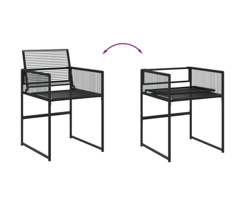 Set de comedor de jardín 11 pzas ratán sintético negro