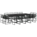 Set de comedor de jardín 13 pzas ratán sintético negro