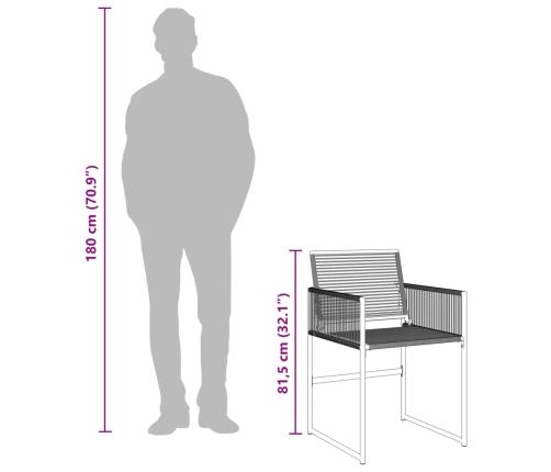 Set de comedor de jardín 13 pzas ratán sintético negro
