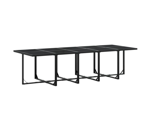 Set de comedor de jardín 15 pzas ratán sintético negro