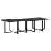 Set de comedor de jardín 15 pzas ratán sintético negro