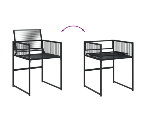 Set de comedor de jardín 15 pzas ratán sintético negro