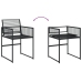 Set de comedor de jardín 15 pzas ratán sintético negro