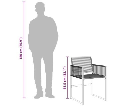 Set de comedor de jardín 13 pzas ratán sintético negro