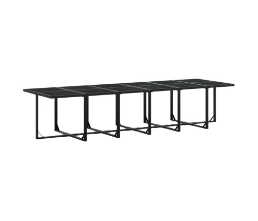 Set de comedor de jardín 17 pzas ratán sintético negro