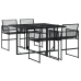 Juego de comedor de jardín 5 piezas ratán sintético negro