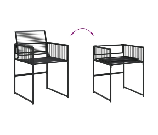Juego de comedor de jardín 5 piezas ratán sintético negro