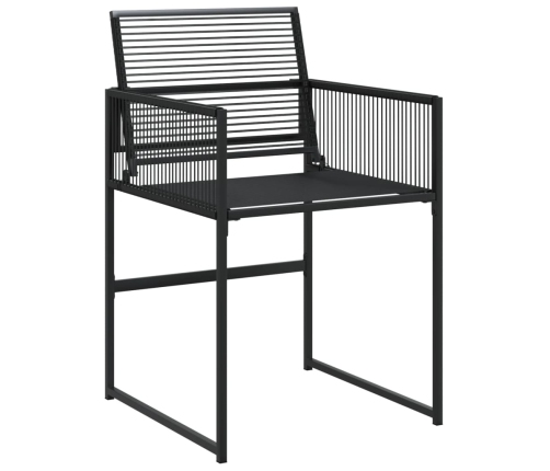 Juego de comedor de jardín 5 piezas ratán sintético negro