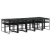 Set de comedor de jardín 11 pzas ratán sintético negro