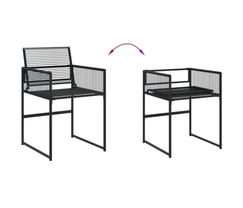 Juego de comedor de jardín 9 piezas ratán sintético negro