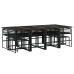 Set de comedor de jardín 13 pzas ratán sintético negro
