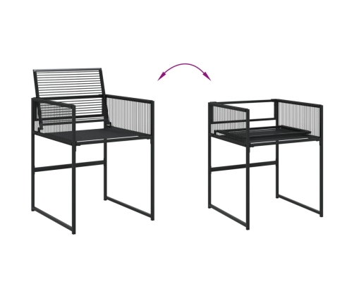 Set de comedor de jardín 13 pzas ratán sintético negro
