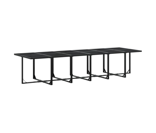 Set de comedor de jardín 17 pzas ratán sintético negro