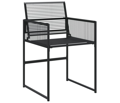 Set de comedor de jardín 17 pzas ratán sintético negro