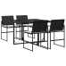 Set de muebles jardín 5 pzas con cojines ratán sintético negro