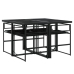 Set de muebles jardín 5 pzas con cojines ratán sintético negro