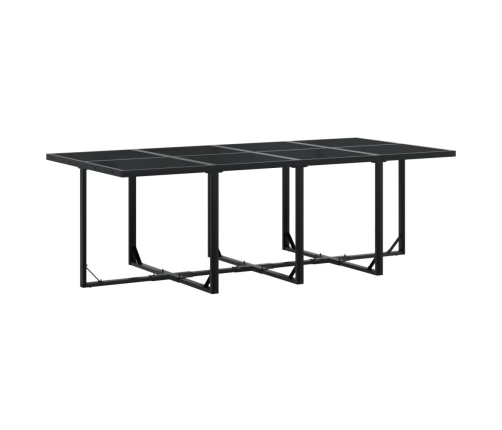 Set de comedor de jardín 9 pzas y cojines ratán sintético negro