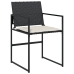 Set de comedor de jardín 9 pzas y cojines ratán sintético negro