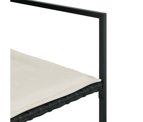 Set de comedor de jardín 9 pzas y cojines ratán sintético negro