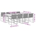 Set de comedor de jardín 9 pzas y cojines ratán sintético negro