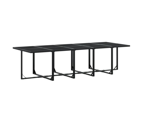Set de comedor jardín 11 pzas con cojines ratán sintético negro