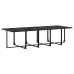 Set de comedor jardín 11 pzas con cojines ratán sintético negro