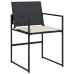 Set comedor de jardín con cojines 13 pzas ratán sintético negro