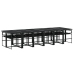 Set comedor de jardín con cojines 13 pzas ratán sintético negro