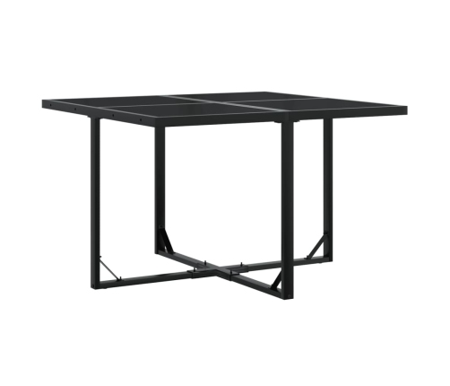 Set de comedor de jardín 9 pzas y cojines ratán sintético negro