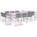 Set de comedor jardín 11 pzas con cojines ratán sintético negro