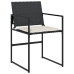 Set comedor de jardín con cojines 15 pzas ratán sintético negro