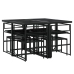Set de comedor de jardín 9 pzas y cojines ratán sintético negro