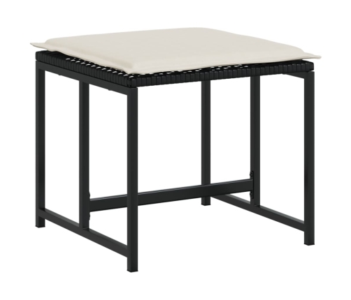 Set de comedor jardín 11 pzas con cojines ratán sintético negro