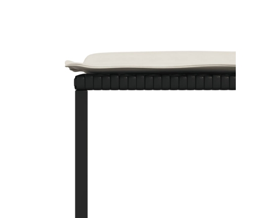 Set de comedor jardín 11 pzas con cojines ratán sintético negro