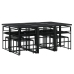 Set de comedor jardín 11 pzas con cojines ratán sintético negro