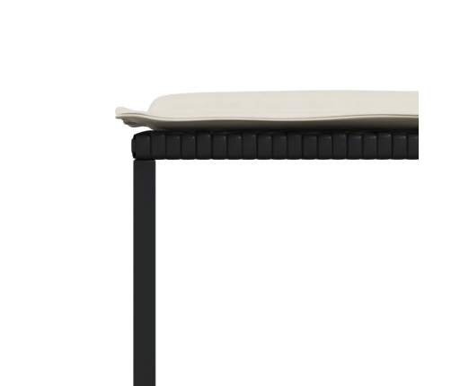 Set comedor de jardín con cojines 13 pzas ratán sintético negro