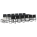 Set de muebles jardín 17 pzas con cojines ratán sintético negro