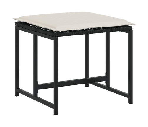 Set de muebles jardín 17 pzas con cojines ratán sintético negro