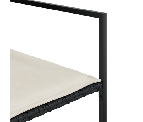 Set de muebles jardín 17 pzas con cojines ratán sintético negro