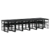 Set de muebles jardín 17 pzas con cojines ratán sintético negro