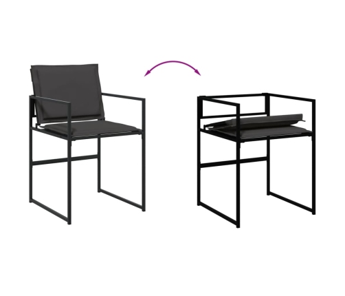 Juego de comedor de jardín 13 pzas con cojines textileno negro
