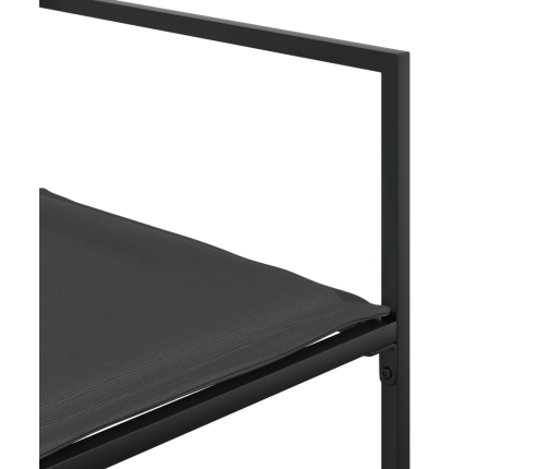 Juego de comedor de jardín 11 pzas con cojines textileno negro